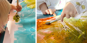 Kinder beim kreativen Werken